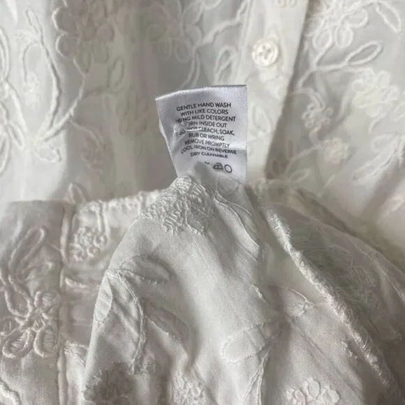 SUPER NATURAL BY SECRET MISSION SKIPE SHIRT EMBROIDERED WHITE DRESS SIZE S $425 - Picture 12 of 12